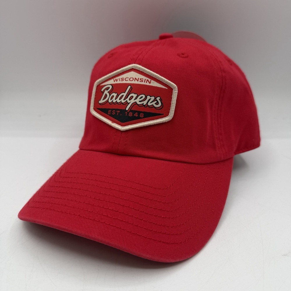 Wisconsin Badgers Hat Cap Red Strapback Adjustable Patch NCAA NWT Captivating.